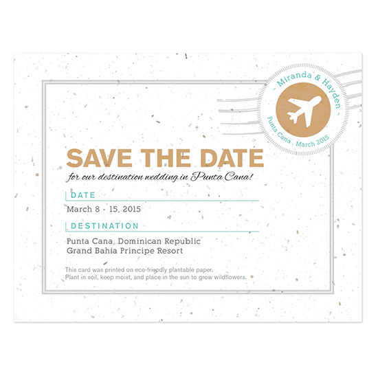 Boarding Pass Plantable Save The Date Cards