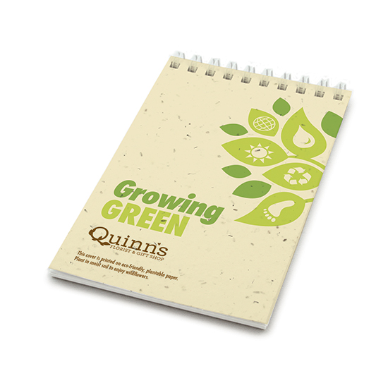 Growing Green Coil Bound Personalized Plantable Pocket Notepads