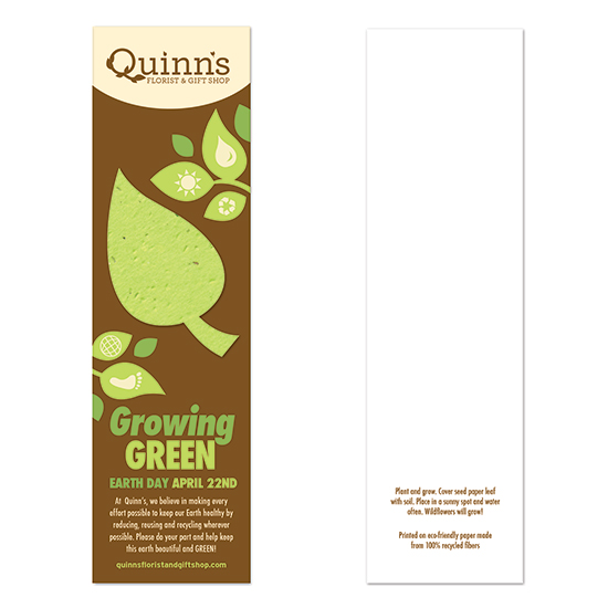 Growing Green Eco Bookmarks With Shape