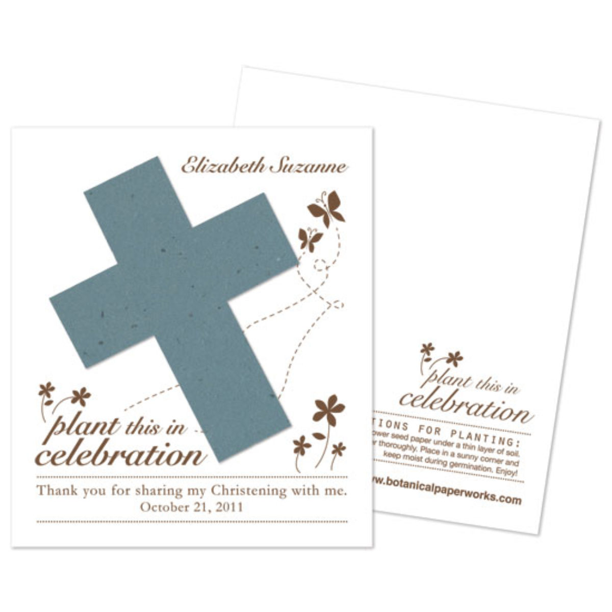 Printed First Communion Christening Wildflower Seed Favor Packets Baptism
