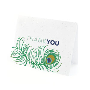 Peacock plantable seed thank you cards