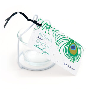 Peacock seed favor tags