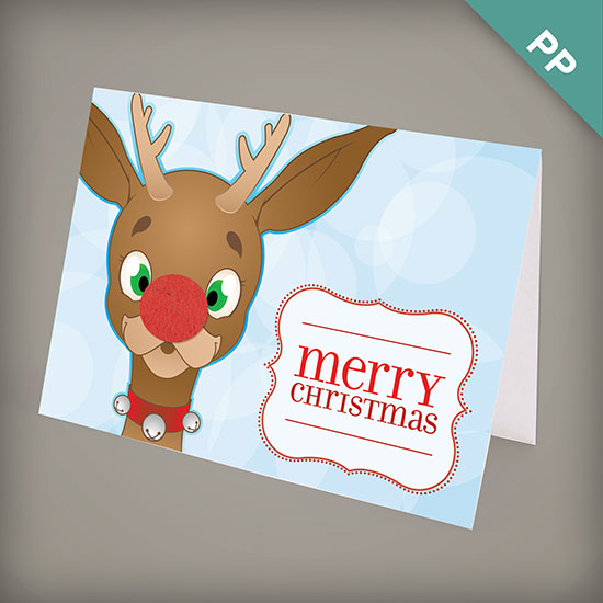 Friendly reindeer plantable personalized christmas cards