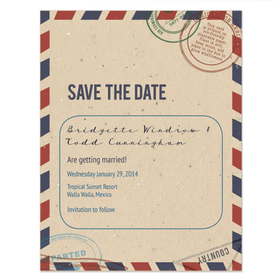 plantable passport save the date cards