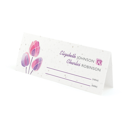 Watercolor Tulips Plantable Place Cards