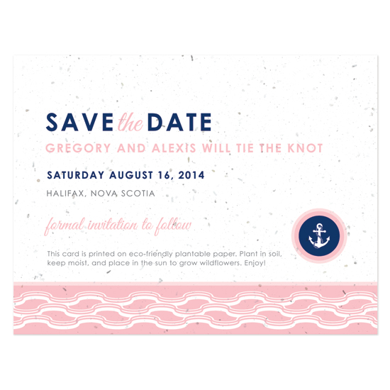 Plantable Nautical Save The Date Cards