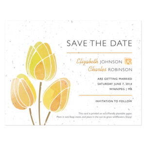 Watercolor Tulips Plantable Save The Date Cards