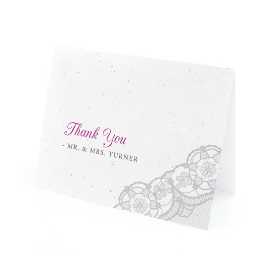Romantic Lace Seed Thank You Cards