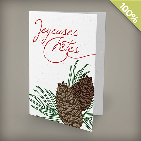 Pinecone Joyeuses Fêtes Personalized Cards