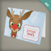 Friendly Reindeer Joyeux Noël Personalized Cards