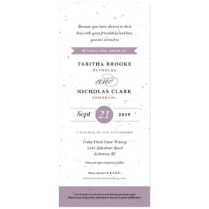 These Classic Text Plantable Wedding Invitations can be planted to grow wildflowers!