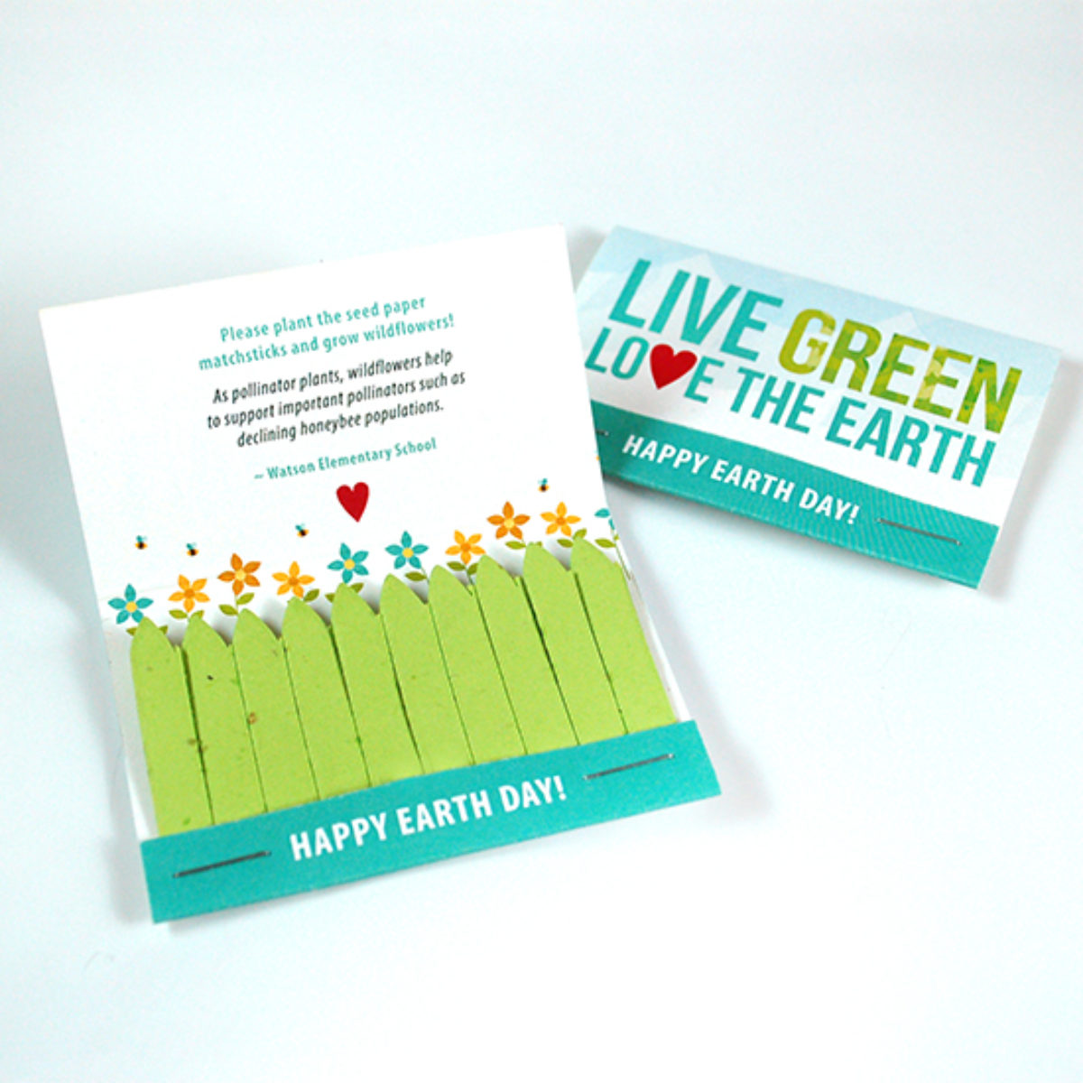 5 Count Earth Day PLANTABLE Card Embedded with Wild Flower Seeds Easy Seed Card
