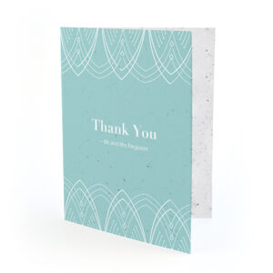 With art deco inspired touches, these beautiful Elegant Lines Seed Paper Thank You Cards are personalized and plantable!