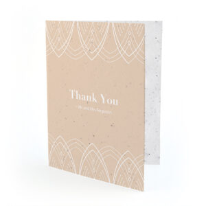 With art deco inspired touches, these beautiful Elegant Lines Seed Paper Thank You Cards are personalized and plantable!