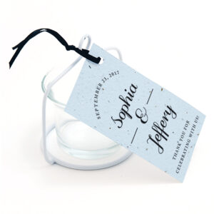 These Formal Text Plantable Favor Tags can be planted to grow a garden of wildflowers.
