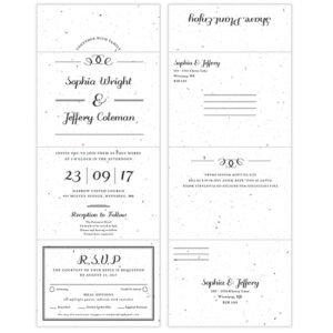 These eco-friendly Formal Text Seal and Send Invitations are perfect for couples who see beauty in simplicity.