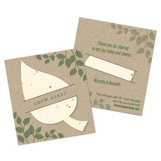 Plantable wedding favors that give the gift of herbs!
