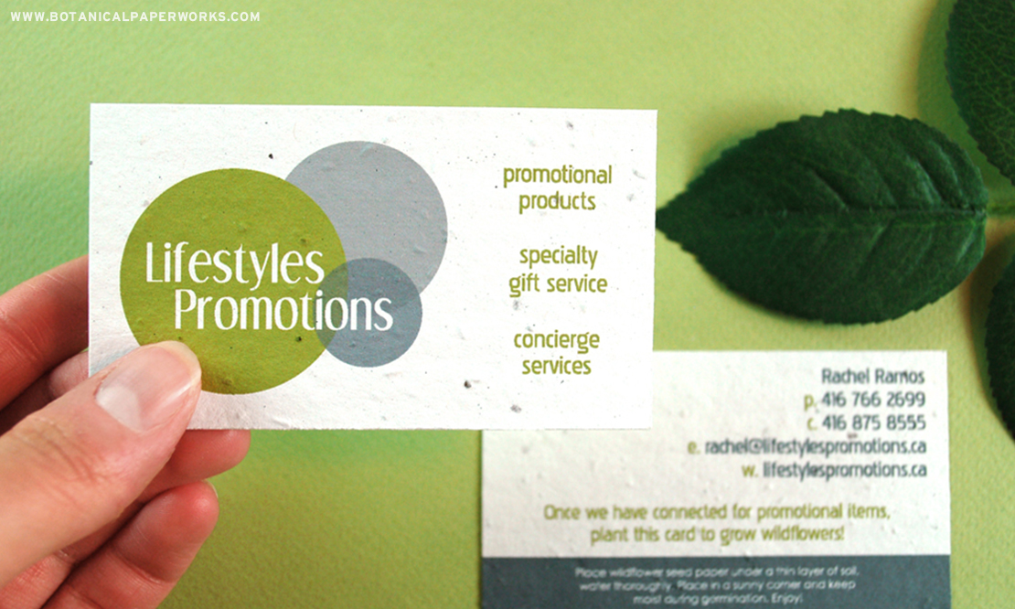 Lifestyles Promotions seed paper business cards