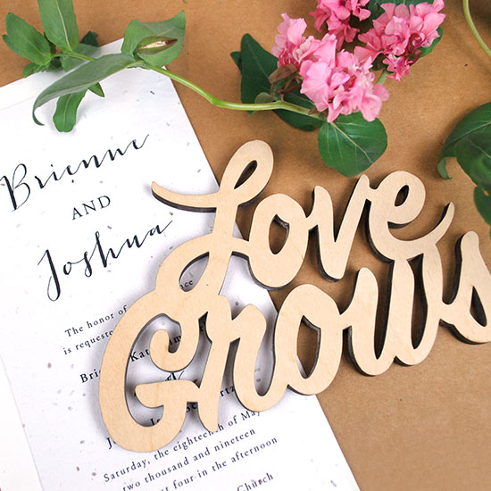 Love Grows Wood Ornament With Invite