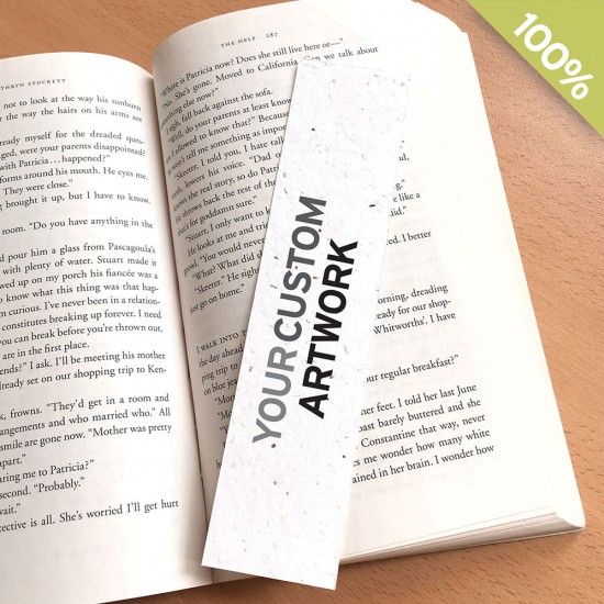 Plantable seed bookmark and green promotions