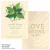 These Lush Greenery Plantable Wedding Invitations are made from post-consumer material and NON-GMO seeds. You'll love that your wedding invitations will spread only beauty and won't create any waste.