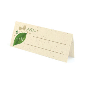 Perfect for nature inspired, eco-friendly weddings, these charming Lush Greenery Plantable Place Cards will help show guests to their seats and give them a wedding favor in one plantable piece.