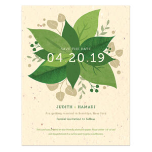 Fresh, vibrant and full of life, these Lush Greenery Plantable Save The Date Cards will share the news of your wedding date in an eco-friendly way!