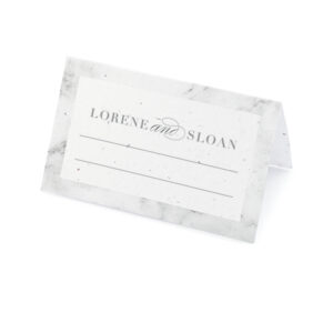 These Marble Plantable Place Cards will help your guests find their seats and give them a gift to take home and plant after the wedding!