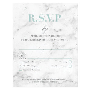 These lovely Marble Plantable Reply Cards are elegant and stylish as well as eco-friendly