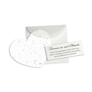 These Heart Note Plantable Wedding Favors will grow wildflowers when your guests plant them.
