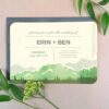 This picturesque mountain wedding invitaion is made from seed paper to be 100% eco-friendly and leave no waste behind.