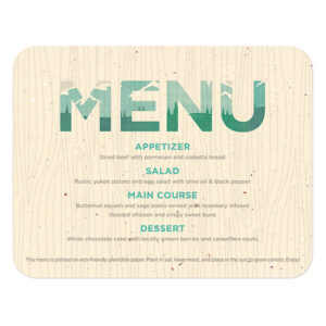 Plant these Mountain Seed Paper Menu Cards to grow fresh and delicious carrots.