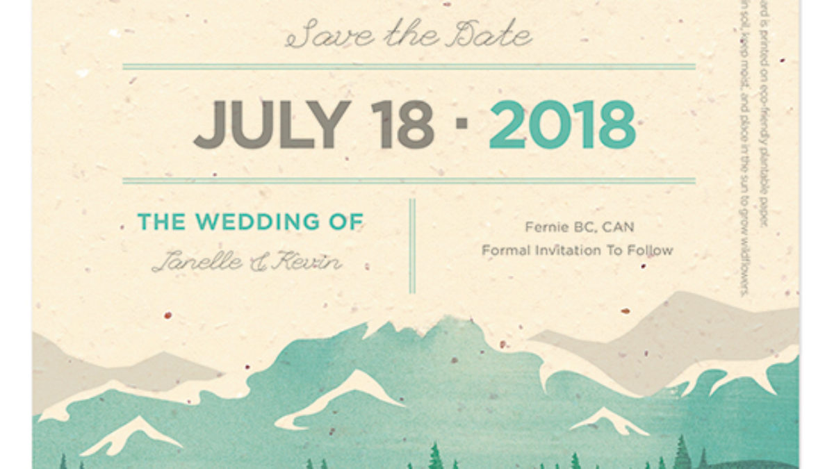 Wedding Save the Date Printed Cards Printed Botanical Meadow Save the Date 5x7in with envelopes