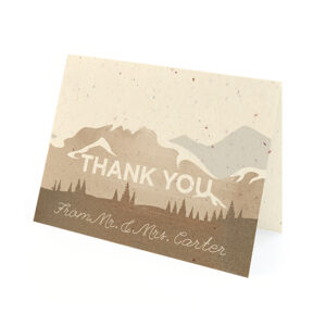 These Mountain Seed Paper Thank You Cards are perfect for couples who strive to remain eco-friendly.
