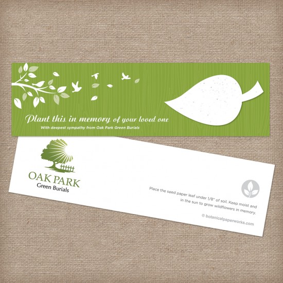 Customizable plantable seed paper sympathy gifts for organizations that want to send condolences to those grieving.