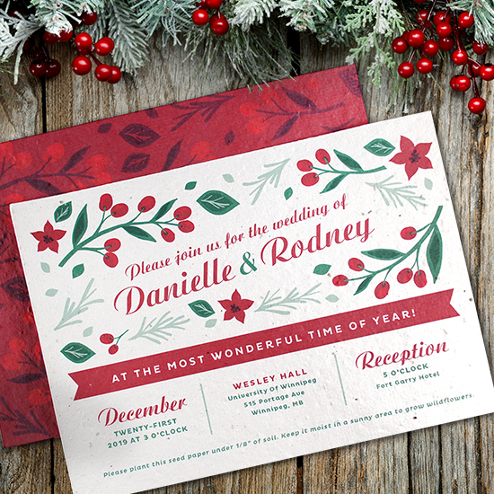 These Plantable Christmas Wedding Invitations are perfect for events during the holiday season.