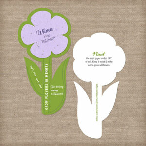Share and grow flowers in memory of a loved one with these beautiful Plantable Flower Shape Memorial Cards.