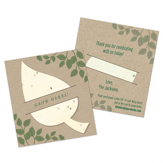 Give your party guests the chance to plant and grow their own herbs with these Plantable Herb Leaf Mini Slot Card Party Favors.