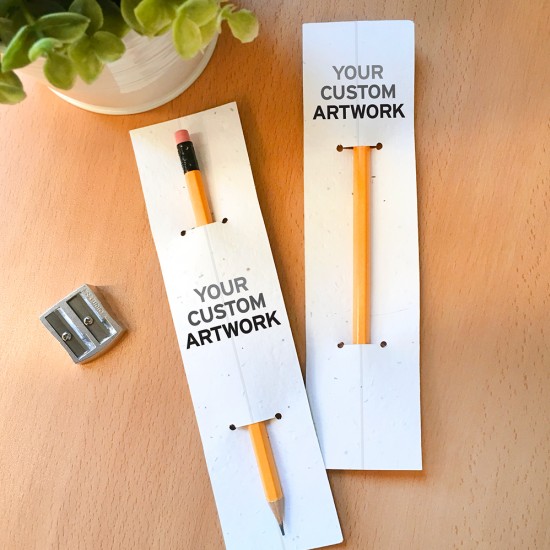 Add full-color, custom branded backers to a pencil promotion with seed paper pencil sleeves!