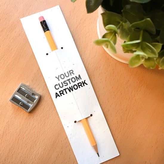 Add full-color, custom branded backers to a pencil promotion with seed paper pencil sleeves!