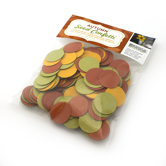 Decorate your Thanksgiving table with this eco-friendly Autumn Circle Plantable Seed Paper Confetti.