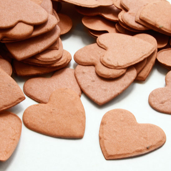 This heart shaped biodegradable confetti is perfect for eco-friendly weddings or as green baby shower favors.