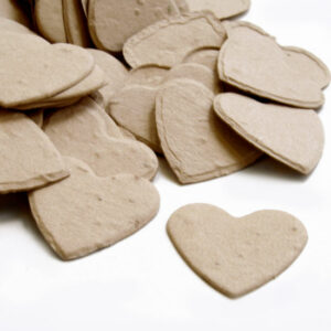 This heart shaped biodegradable confetti in latte brown is fun and eco-friendly!