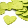 This heart shaped biodegradable confetti in lime green is perfect for eco-friendly weddings!