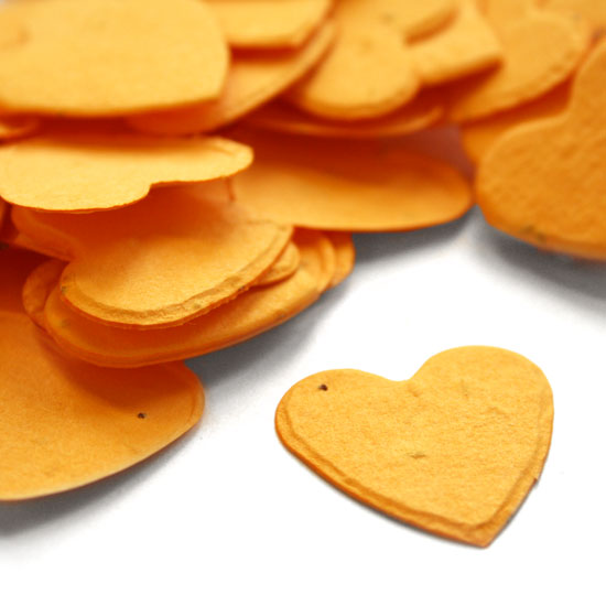 This heart shaped marigold yellow biodegradable confetti is eco-friendly, fun and so memorable!