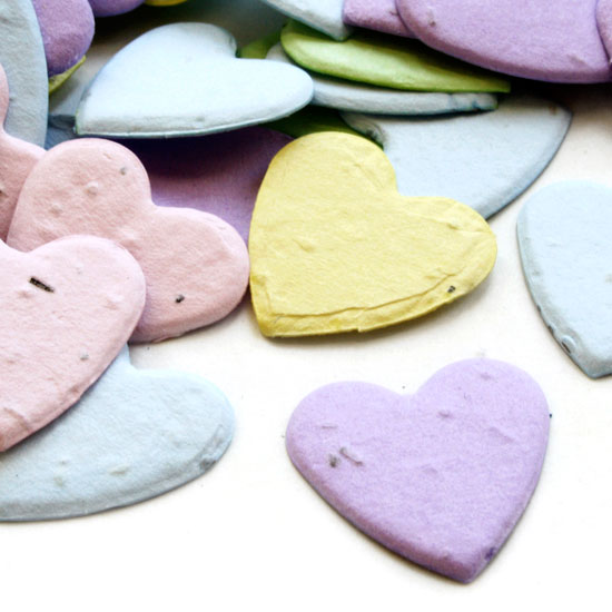 Pastel Mix Heart Shaped Wildflower Seed Recycled Paper Eco Plantable Confetti 