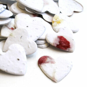 Lavender & White Confetti Love Hearts Bio Degradable cones Choose amount 