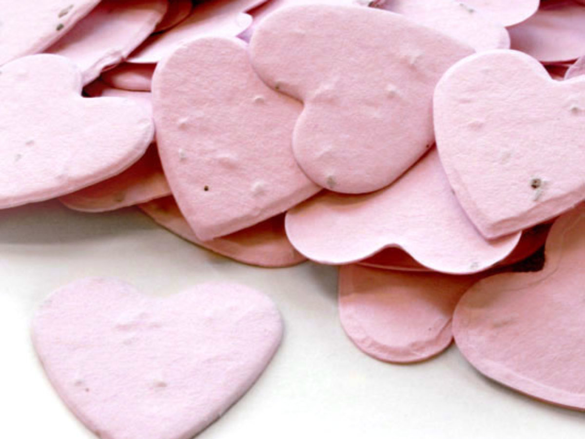 Biodegradable Confetti Vintage Hearts Blue Pink White Eco Friendly Up to 6 Cones