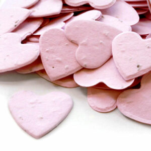 Guests can take this heart shaped biodegradable confettiin pink home to plant and grow wildflowers.