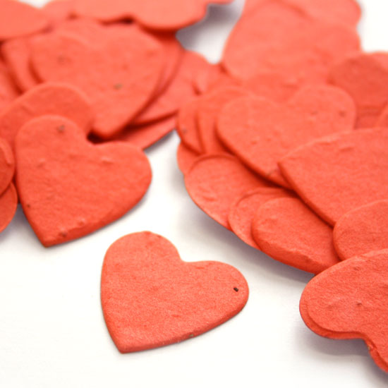 Heart shaped biodegradable confetti in tangerine is eco-friendly, fun and so memorable!